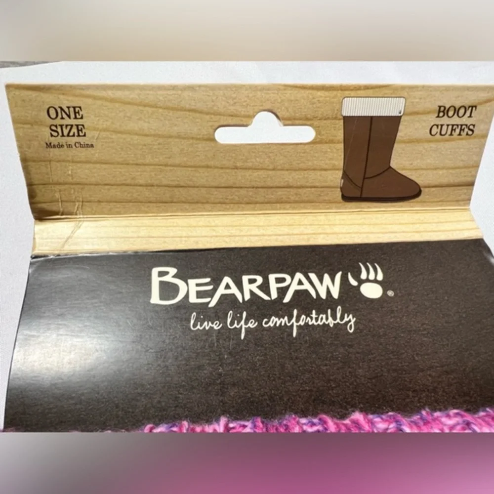 New Bearpaw Women's Knit Cuff Boot‎ Toppers one size pink